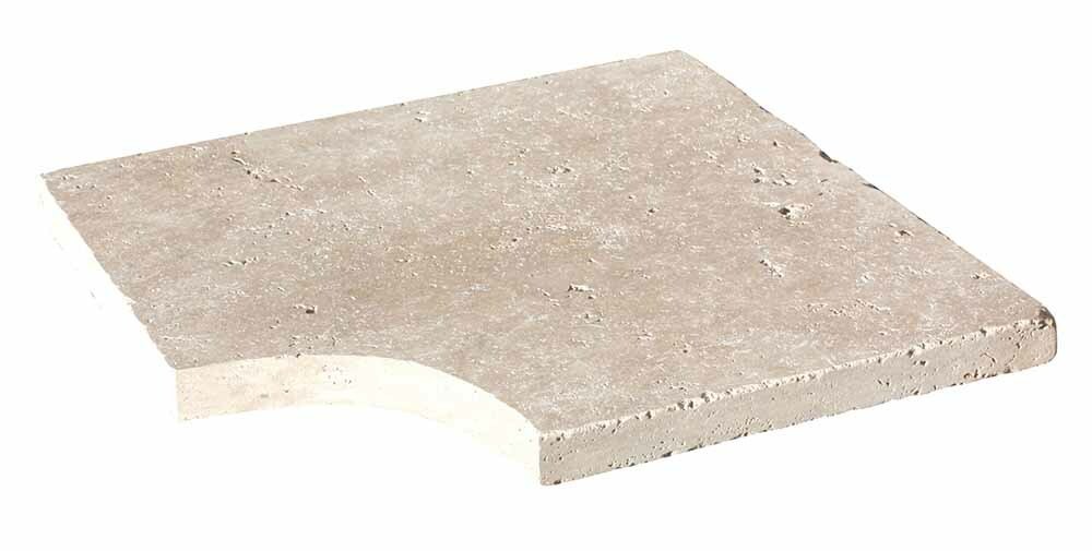 Angle rentrant pour margelle de piscine CLASSHADE, 48 cm x 48 cm x 5 cm, bord droit