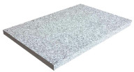 Dalles en granit gris OXFORD PEARL, bords sciés, aspect flammé brossé, 40 cm x 60 cm x 3 cm
