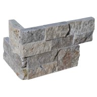 Parement mural d'angle pierre naturelle TITANIUM GREY module de 15 x 20/40 cm x 1,7 cm - PALETTE COMPLETE