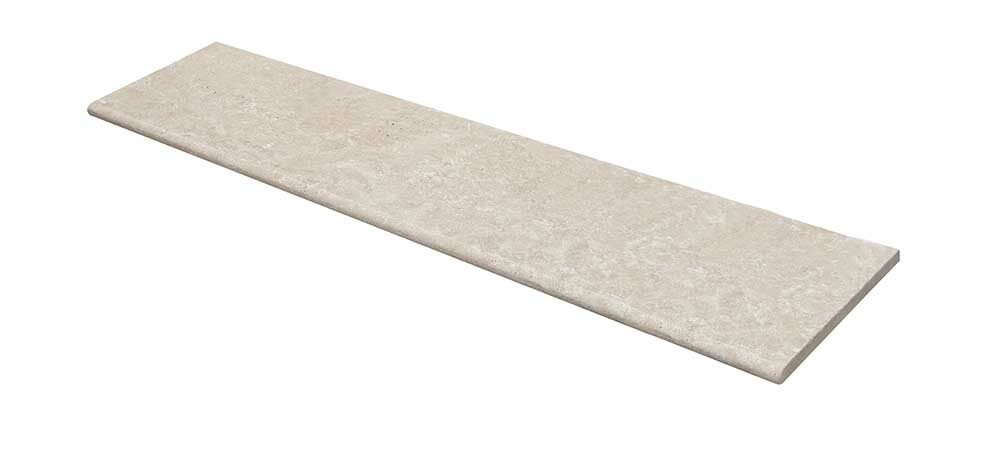 Margelle de piscine ou couvertine CLASSHADE, 1 bord demi-rond, surface vieillie, 33 cm x 140 cm x 3 cm