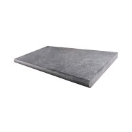 Margelle de piscine en marbre NOBILY DARKNESS, 1 bord demi-rond, surface sablée brossée, 33 cm x 61 cm x 3,2 cm - PALETTE COMPLETE