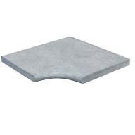 Angle rentrant en marbre NOBILY GREY, pour margelle de piscine , 48 cm x 48 cm x 3,2 cm, bord demi-rond