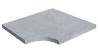 Angle rentrant en marbre NOBILY GREY,pour margelle de piscine , 48 cm x 48 cm x 3,2 cm, bord droit