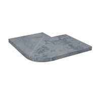 Angle sortant en marbre NOBILY DARKNESS,pour margelle de piscine , 48 cm x 48 cm x 3,2 cm, bord droit