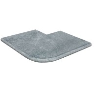 Angle sortant en marbre NOBILY DARKNESS, pour margelle de piscine , 48 cm x 48 cm x 3,2 cm, bord demi-rond - PALETTE COMPLETE