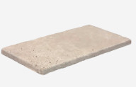 Travertin, dalle de sol ou murale en pierre naturelle CLASSHADE, bords adoucis, surface vieillie, 10 cm x 20 cm x 1 cm