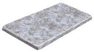 Travertin, dalle de sol ou murale en pierre naturelle TITANIUM GREY, bords adoucis, surface vieillie, 10 cm x 20 cm x 1 cm