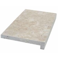 Marche en L en pierre naturelle, 33 cm x 61 cm x 3 cm + 3 cm, nez droit - PALETTE COMPLETE