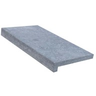 Marche en L en marbre NOBILY GREY, 33 cm x 61 cm x 3,2 cm + 3 cm, nez droit - PALETTE COMPLETE