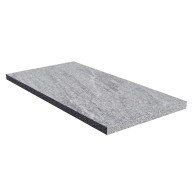 Dalle de sol POLAR COLD en granit, bords sciés, surface flammée brossée, 40 cm x 80 cm x 3 cm - PALETTE COMPLETE