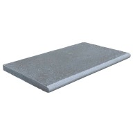 Margelle de piscine ou couvertine NEW DELHI en pierre naturelle calcaire d'Inde, 1 bord demi-rond, bords adoucis, surface vieillie, 35 cm x 60 cm x 3 cm - PALETTE COMPLETE