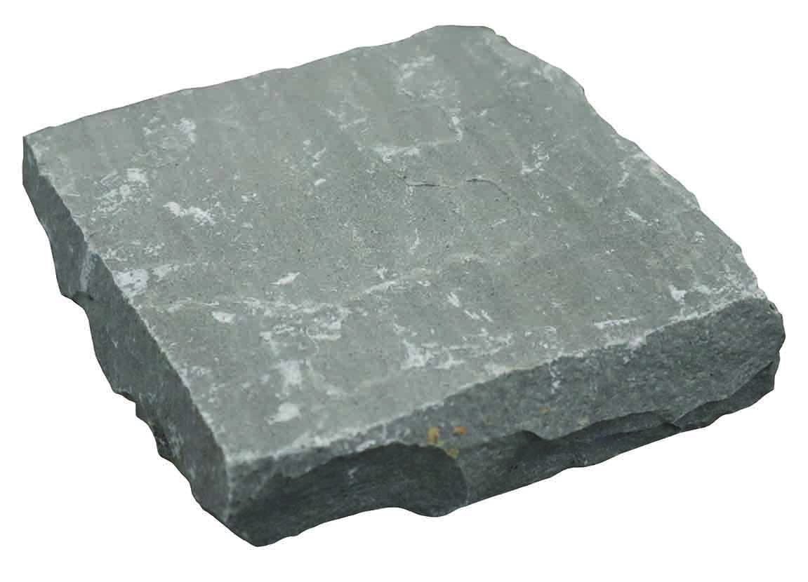 Pavé TOUAREG GREY gris en grès d'Inde, bords clivés, 14 cm x 14 cm x 3/5 cm - PALETTE COMPLETE
