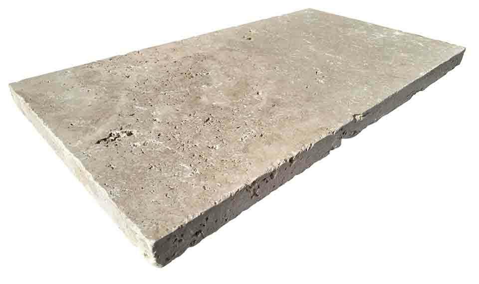 Margelle de piscine ou couvertine STRONG MIX, bords droits, surface vieillie, 33 cm x 61 cm x 3 cm