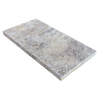 Margelle de piscine ou couvertine SILVER GREY, bords droits, surface vieillie, 33 cm x 61 cm x 3 cm - PALETTE COMPLETE