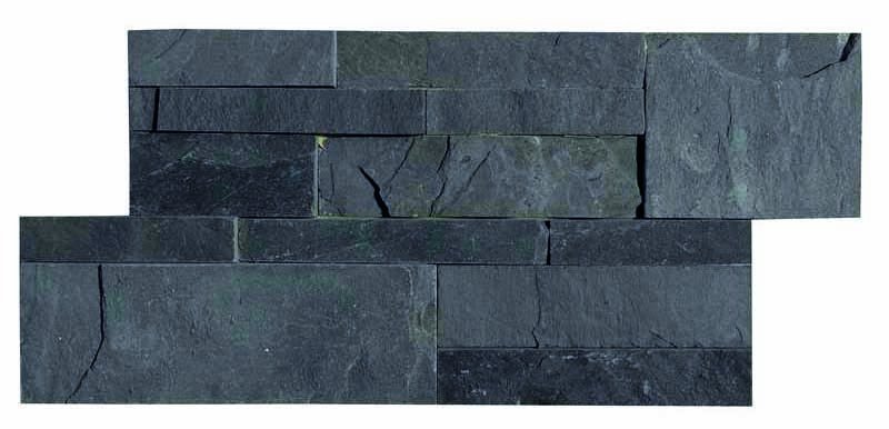 Parement pierre naturelle en petite plaquette, teinte anthracite/charbon, en plaquette - PALETTE COMPLETE