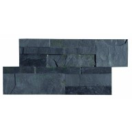 Parement pierre naturelle en petite plaquette, teinte anthracite/charbon, en plaquette