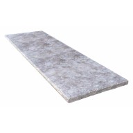 Margelle de piscine ou couvertine TITANIUM GREY, 1 bord demi-rond, surface vieillie, 63 cm x 150 cm x 3 cm - PALETTE COMPLETE