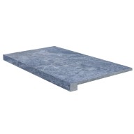 Marche en L en marbre NOBILY DARKNESS, 33 cm x 61 cm x 1,2 cm + 1,8 cm, nez droit - PALETTE COMPLETE