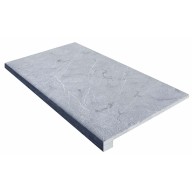 Marche en L en marbre NOBILY GREY, 33 cm x 61 cm x 1,2 cm + 1,8 cm, nez droit - PALETTE COMPLETE