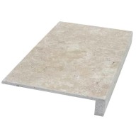 Marche en L en pierre naturelle, 33 cm x 61 cm x 1,2 cm + 1,8 cm, nez droit - PALETTE COMPLETE