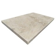 Travertin, dalle de sol ou murale en pierre naturelle STRONG MIX, bords adoucis, surface vieillie, 40,6 cm x 61 cm x 1,2 cm - PALETTE COMPLETE