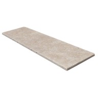 Travertin, dalle de sol ou murale en pierre naturelle CLASSHADE, bords adoucis, surface vieillie, 20,3 cm x 61 cm x 1,2 cm - PALETTE COMPLETE