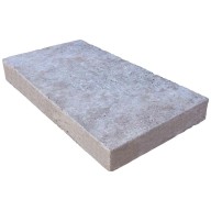 Margelle de piscine ou couvertine TITANIUM GREY, bords droits, surface vieillie, 33 cm x 61 cm x 8 cm