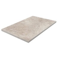 Travertin, dalle de sol en pierre naturelle CLASSHADE, bords adoucis, surface vieillie, 61 cm x 91,5 cm x 3 cm - PALETTE COMPLETE