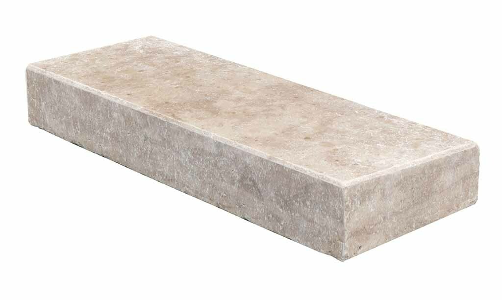 Marche ou bordure CLASSHADE, bords droits, surface vieillie, 35 cm x 100 cm x 15 cm - PALETTE COMPLETE