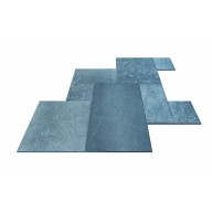 Dalles en marbre NOBILY DARKNESS, bords sciés, surface sablée brossée, opus 4 formats , épaisseur 1,2 cm - PALETTE COMPLETE