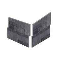 Angle pierre naturelle en petite plaquette, teinte anthracite/charbon