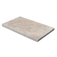 Travertin, dalle de sol en pierre naturelle CLASSHADE, bords adoucis, surface vieillie, 30,5 cm x 61 cm x 3 cm - PALETTE COMPLETE