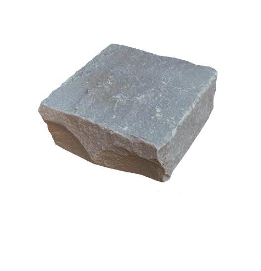 Pavé TOUAREG GREY gris en grès d'Inde, bords clivés, 14 cm x 14 cm x 5/7 cm - PALETTE COMPLETE