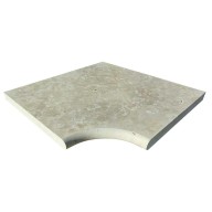 Angle rentrant pour margelle de piscine STRONG MIX, 48 cm x 48 cm x 3 cm, bord demi-rond