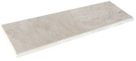 Margelle de piscine  en marbre beige NOBILY, 1 bord demi-rond, surface sablée brossée, 30 cm x 100 cm x 3 cm