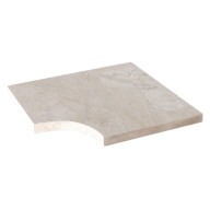Angle rentrant en marbre beige NOBILY,pour margelle de piscine , 45 cm x 45 cm x 3 cm, bord droit