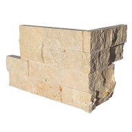 Parement mural d'angle pierre naturelle MADISON, module de 24,5 cm + 14 cm x 15,2 cm x 1,7 cm