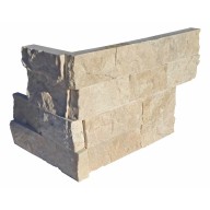 Parement mural d'angle marbre beige NOBILY, 15 cm x 20/40 cm x 1,7 cm