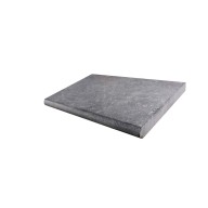 Margelle de piscine en marbre NOBILY DARKNESS, 1 bord demi-rond, surface sablée brossée, 40,6 cm x 61 cm x 3,2 cm