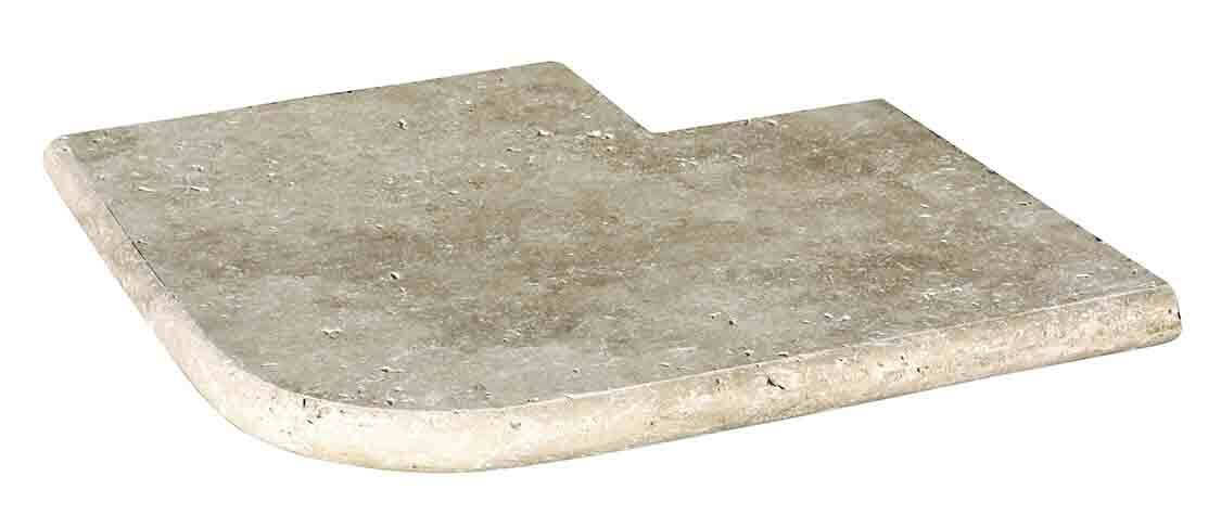 Angle sortant pour margelle de piscine STRONG MIX, 48 cm x 48 cm x 3 cm, bord demi-rond