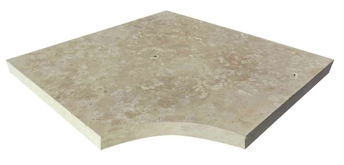 Angle rentrant pour margelle de piscine STRONG MIX, 48 cm x 48 cm x 3 cm, bord droit