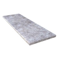 Margelle de piscine ou couvertine TITANIUM GREY, 1 bord demi-rond, surface vieillie, 50 cm x 120 cm x 3 cm - PALETTE COMPLETE