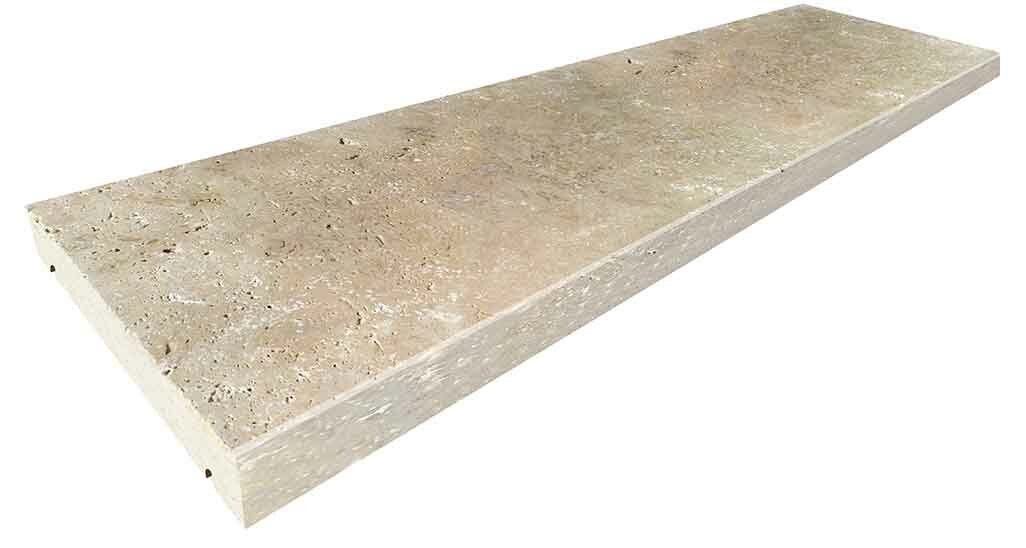 Couvertine en pierre naturelle bords chanfreinés avec goutte d'eau STRONG MIX, 30,5 cm x 100 cm x 4 cm