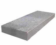 Marche en granit gris OXFORD PEARL, bord droit chanfreiné, aspect flammé, 35 cm x 120 cm x 15 cm