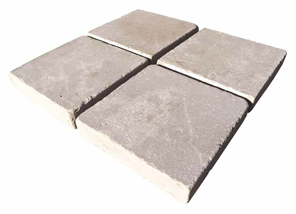 Pavé KHEOPS en pierre d'Egypte, surface vieillie, 15 cm x 15 cm x 3 cm - PALETTE COMPLETE