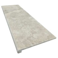 Margelle/Marche en L CLASSHADE, bord arrondi, 33 cm x 100 cm x 1,2+1,8 cm