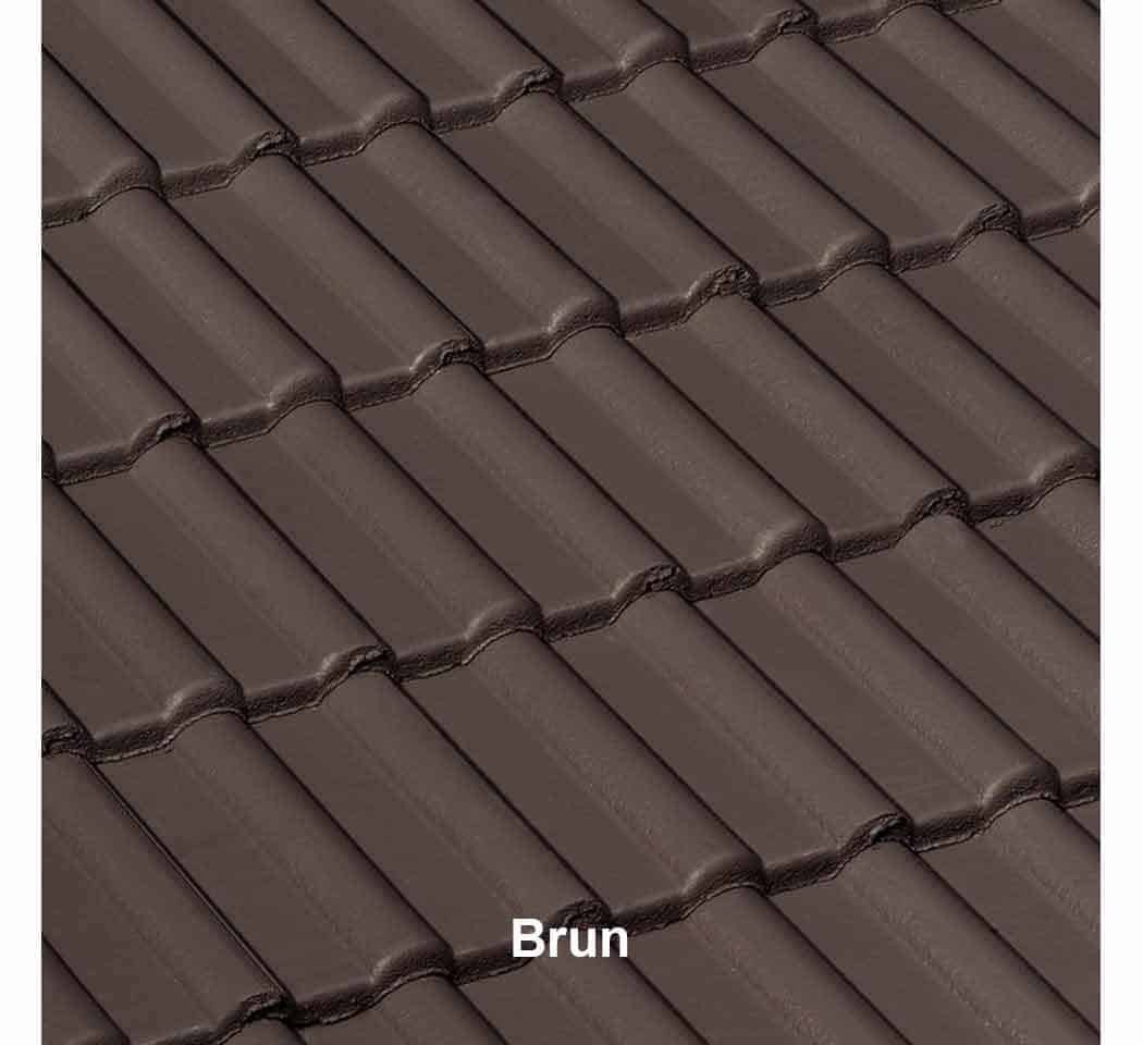 Tuile béton DOUBLE ROMANE couleur brune