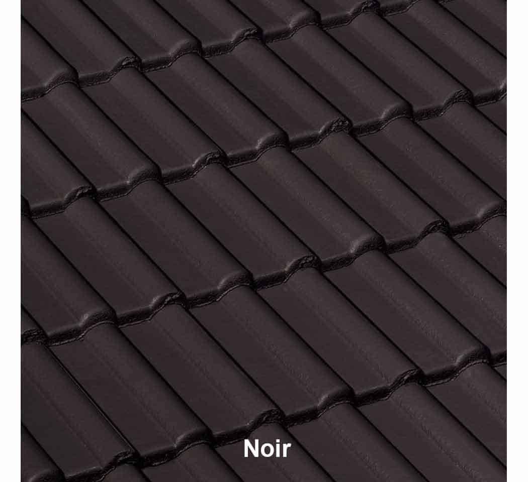 Tuile béton DOUBLE ROMANE couleur noire
