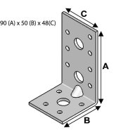Equerre renforcée, 90 mm x 50 mm x 48 mm