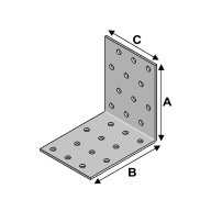 Equerre perforée, 80 mm x 80 mm x 80 mm